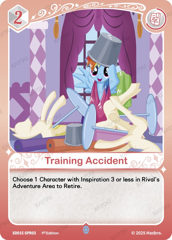 Training Accident SD01E-SPR03 card from Friendships Begin: Rainbow Dash