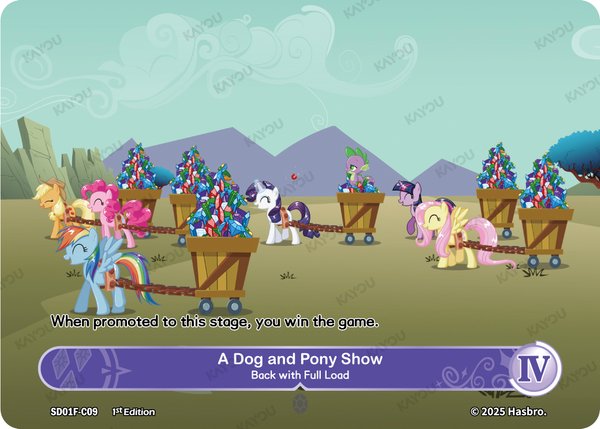 A Dog and Pony Show -- Back with Full Load SD01F-C09 card from Friendships Begin: Rarity