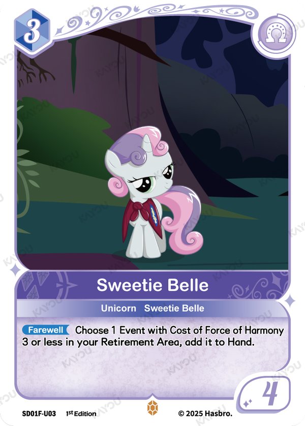 Sweetie Belle SD01F-U03 card from Friendships Begin: Rarity