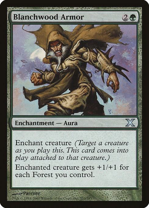 Blanchwood Armor 253 card from 10th Edition