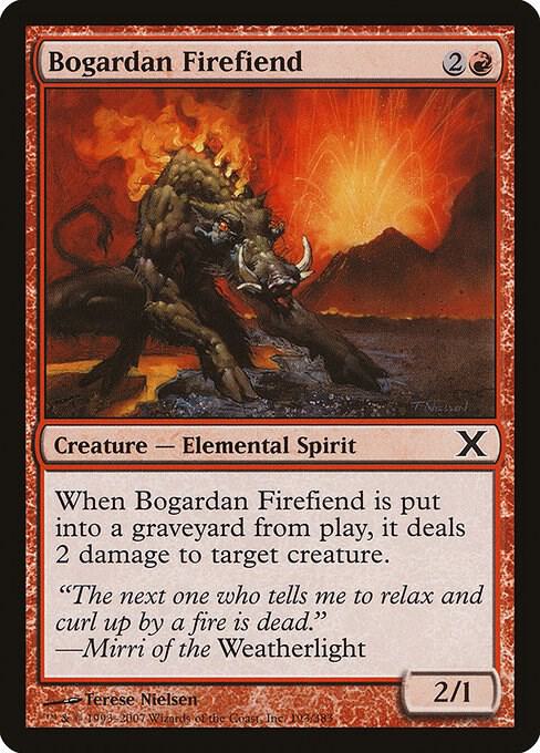 Bogardan Firefiend 193 card from 10th Edition