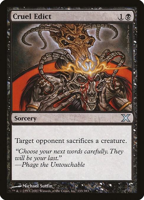 Cruel Edict 133 card from 10th Edition