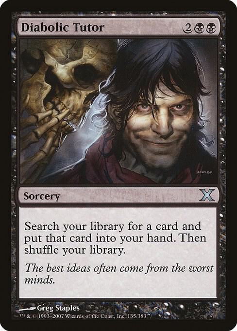 Diabolic Tutor 135 card from 10th Edition