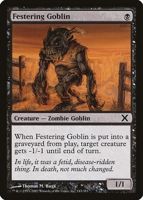 Festering Goblin 143 card from 10th Edition