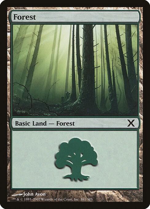 Forest 381 card from 10th Edition