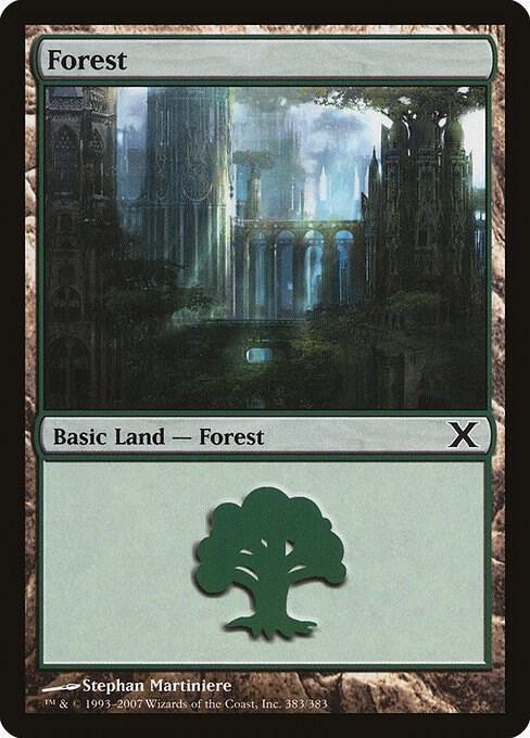 Forest 383 card from 10th Edition
