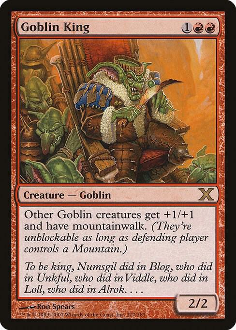 Goblin King 207 card from 10th Edition