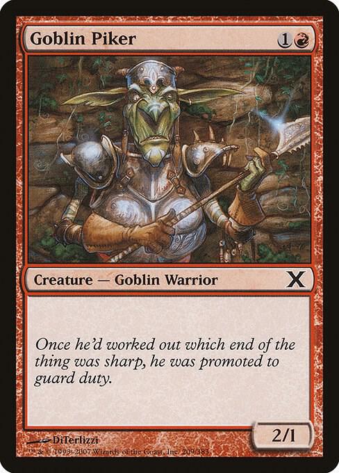 Goblin Piker 209 card from 10th Edition