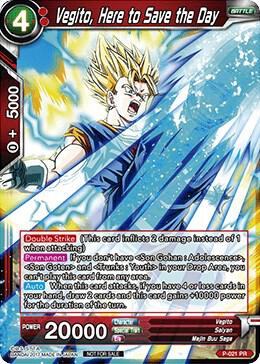 Vegito, Here to Save the Day P-021 card from Promotion Cards