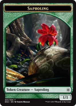 Saproling // Treasure Double-Sided Token 1 // 10 card from Explorers of Ixalan