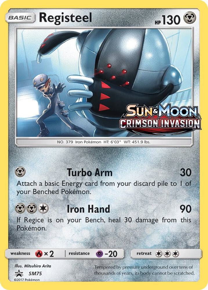 Registeel (Prerelease) SM75 card from SM Promos