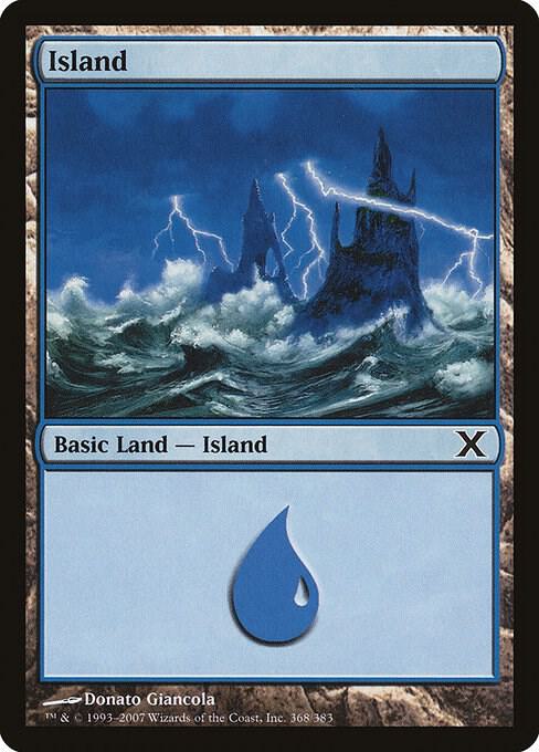 Island 368 card from 10th Edition