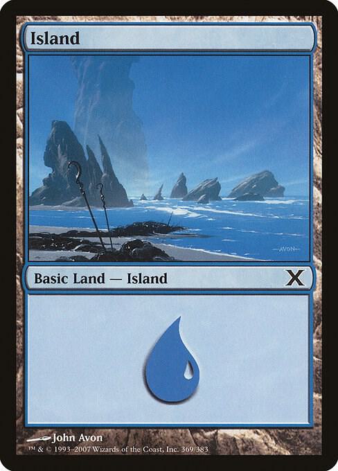 Island 369 card from 10th Edition