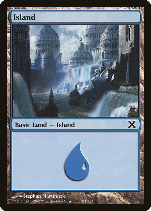 Island 371 card from 10th Edition