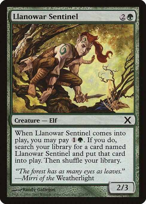 Llanowar Sentinel 275 card from 10th Edition