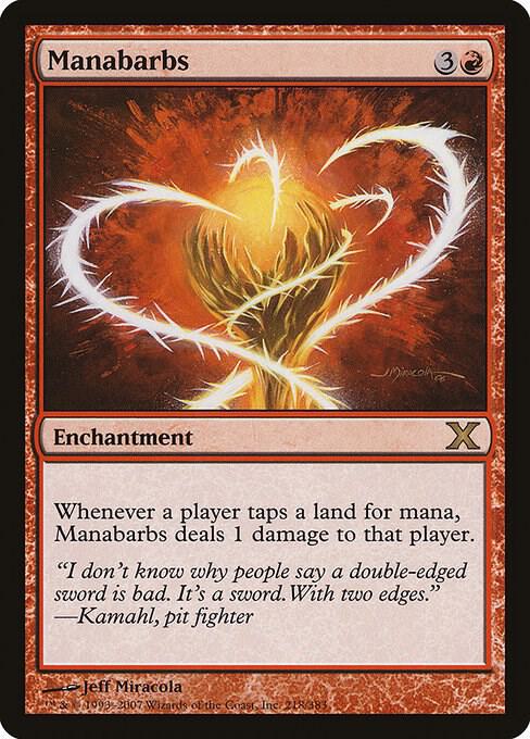 Manabarbs 218 card from 10th Edition