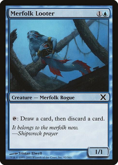 Merfolk Looter 92 card from 10th Edition