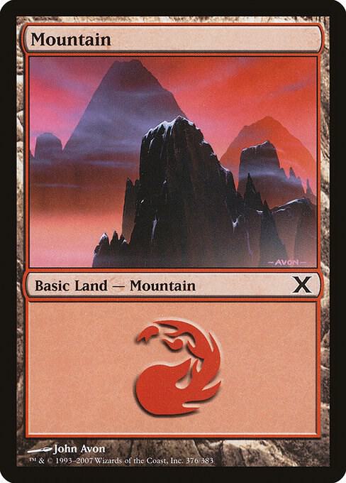 Mountain 376 card from 10th Edition