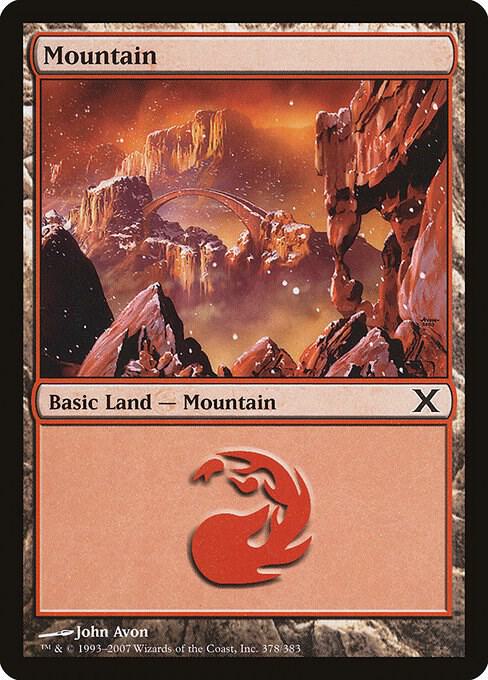 Mountain 378 card from 10th Edition
