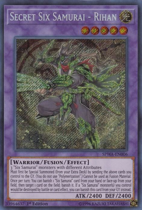 Secret Six Samurai - Rihan SPWA-EN006 card from Spirit Warriors