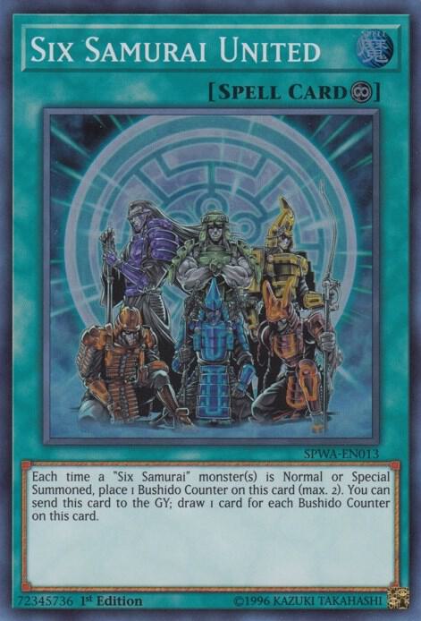 Six Samurai United SPWA-EN013 card from Spirit Warriors