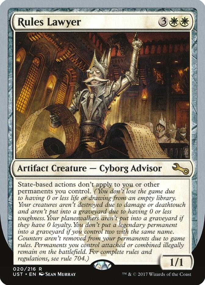 Rules Lawyer 20 card from Unstable