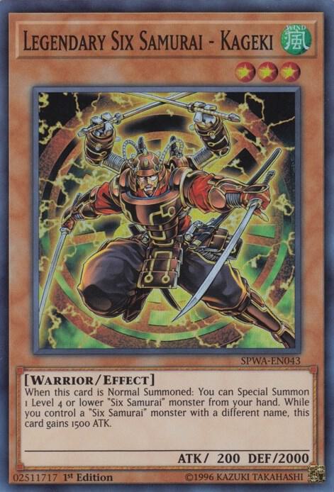 Legendary Six Samurai - Kageki SPWA-EN043 card from Spirit Warriors