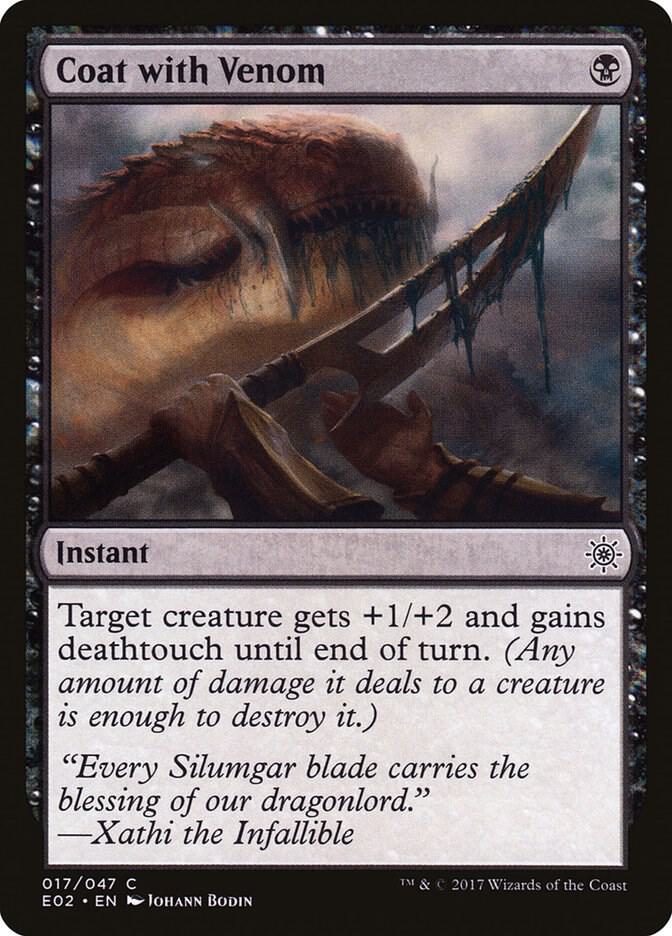 Coat with Venom 17 card from Explorers of Ixalan