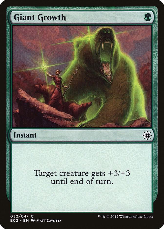 Giant Growth 32 card from Explorers of Ixalan