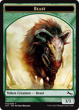Beast Token 13 card from Unstable