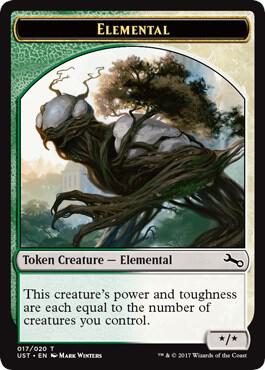 Elemental Token 17 card from Unstable