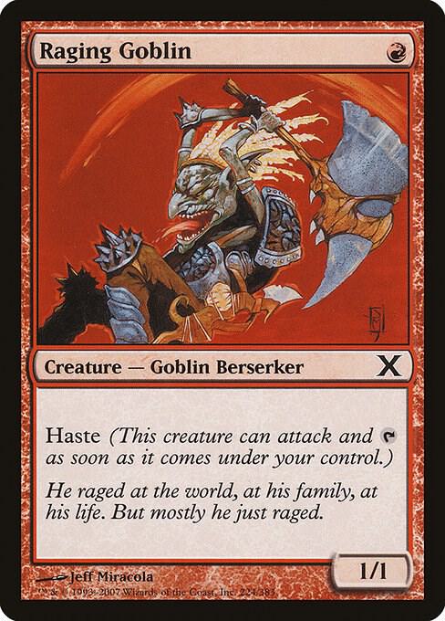 Raging Goblin 224 card from 10th Edition