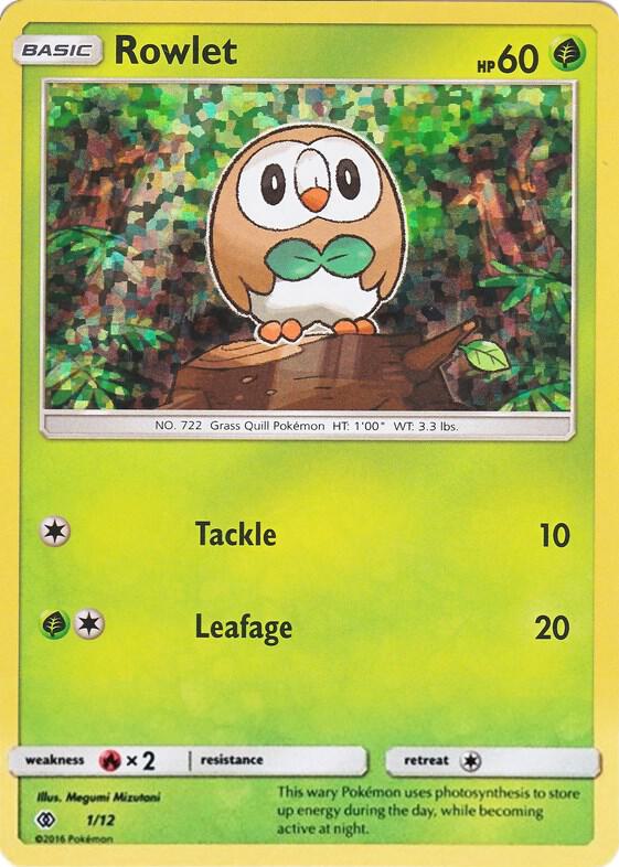 Rowlet - 1/12 001/012 card from McDonald's Promos 2017