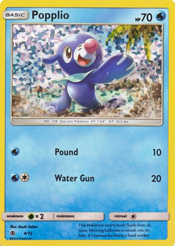 Popplio - 4/12 004/012 card from McDonald's Promos 2017