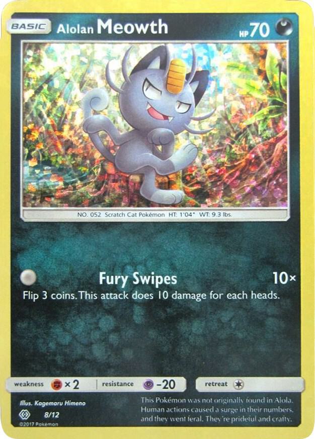 Alolan Meowth - 8/12 008/012 card from McDonald's Promos 2017