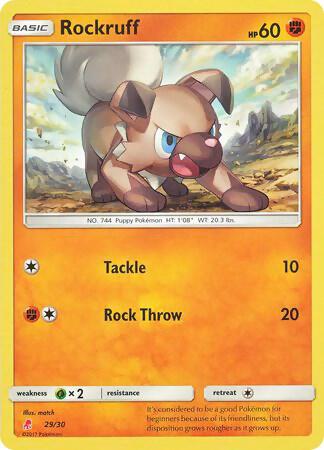 Rockruff (#29) 29/30 card from SM Trainer Kit: Lycanroc & Alolan Raichu