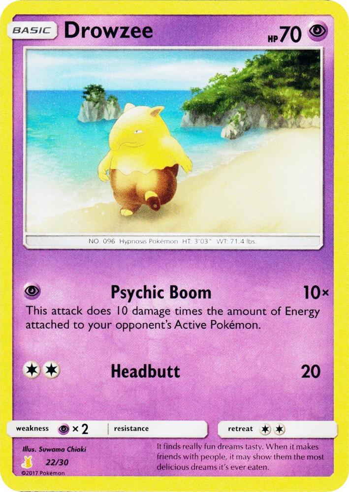 Drowzee 22/30 card from SM Trainer Kit: Lycanroc & Alolan Raichu