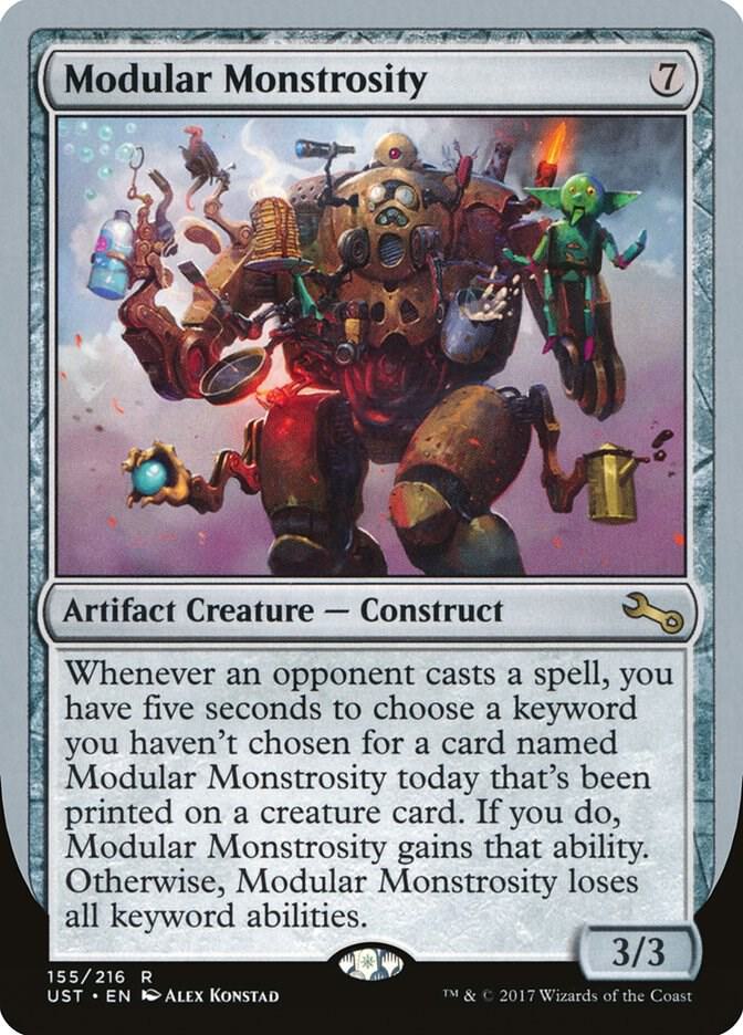 Modular Monstrosity 155 card from Unstable