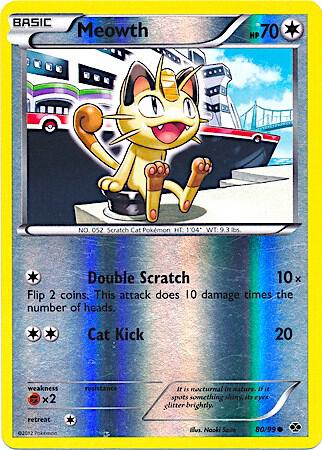 Meowth - 80/99 (Mirror Reverse Holo) 080/099 card from Miscellaneous Cards & Products