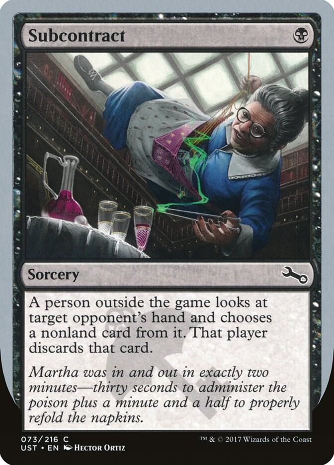 Subcontract 73 card from Unstable
