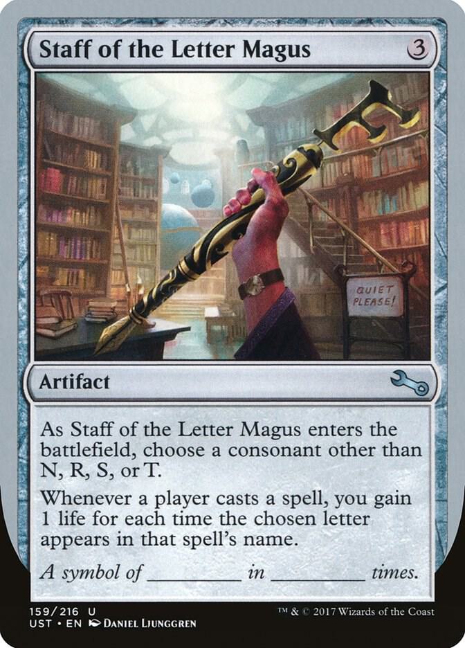 Staff of the Letter Magus 159 card from Unstable