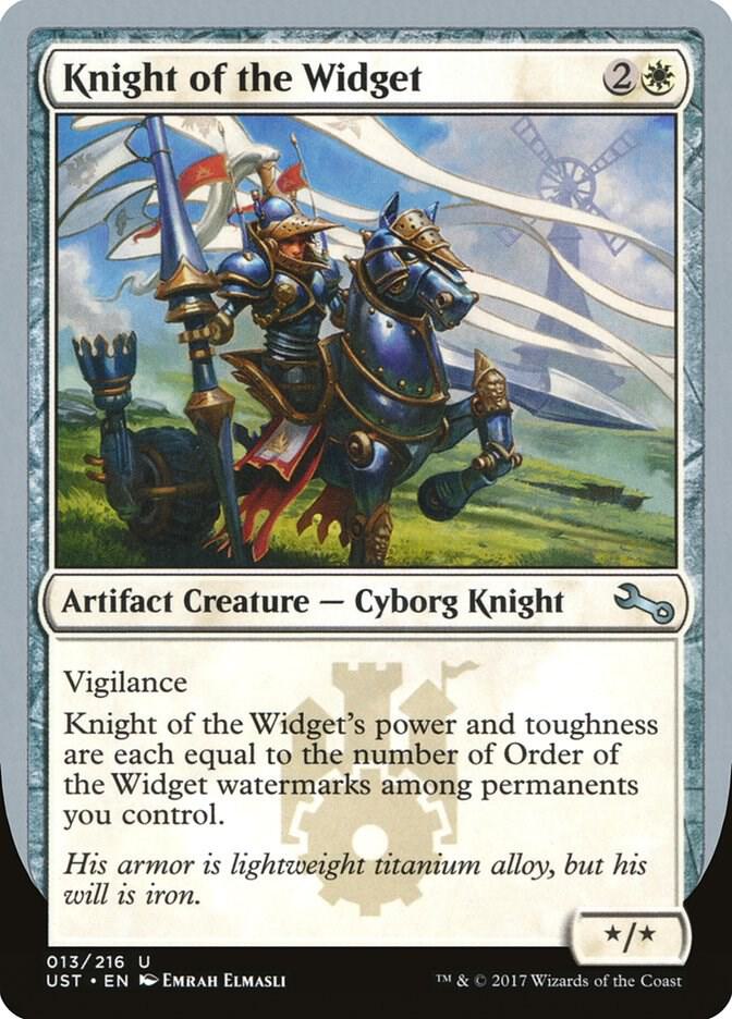 Knight of the Widget 13 card from Unstable