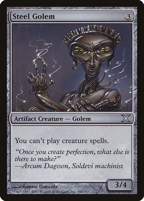 Steel Golem 344 card from 10th Edition