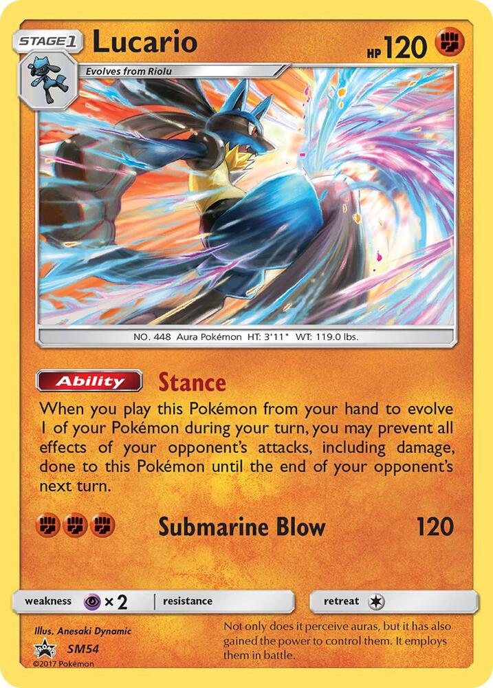 Lucario SM54 card from SM Promos