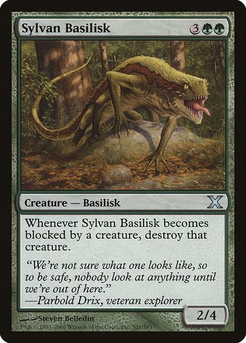 Sylvan Basilisk 301 card from 10th Edition