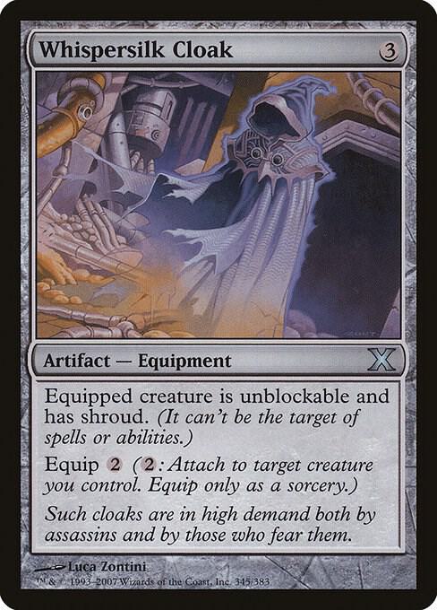 Whispersilk Cloak 345 card from 10th Edition