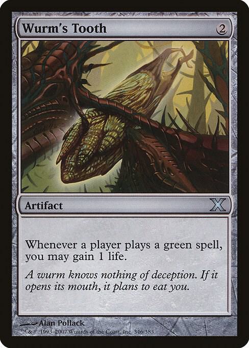 Wurm's Tooth 346 card from 10th Edition