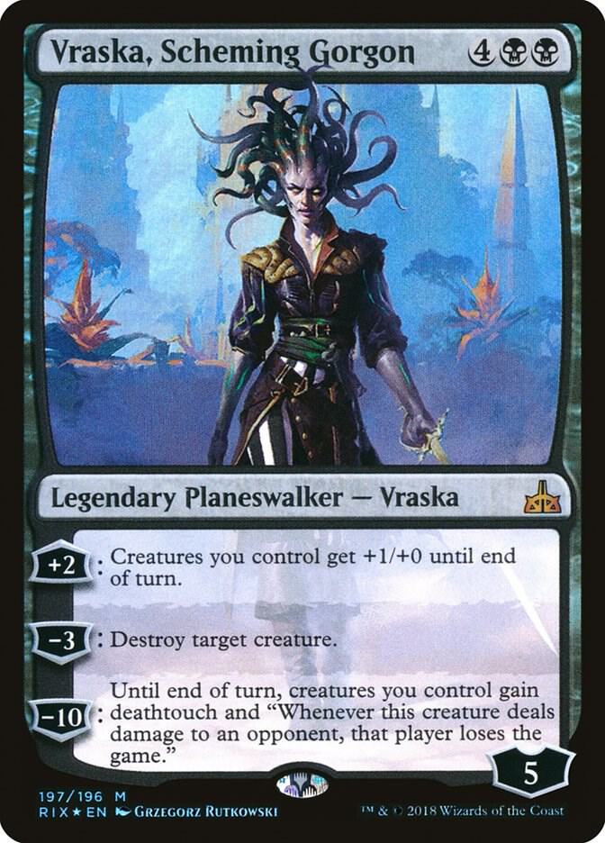 Vraska, Scheming Gorgon 197 card from Rivals of Ixalan