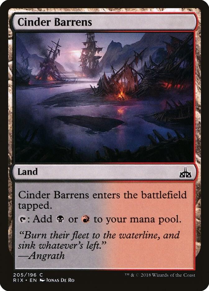 Cinder Barrens 205 card from Rivals of Ixalan