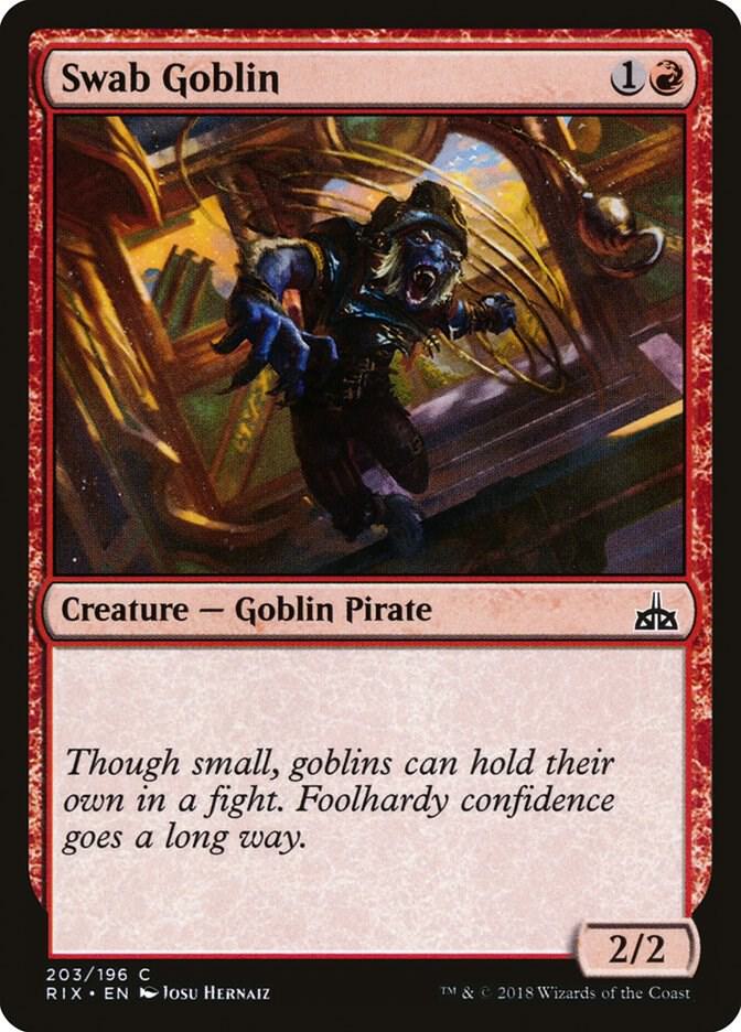 Swab Goblin 203 card from Rivals of Ixalan